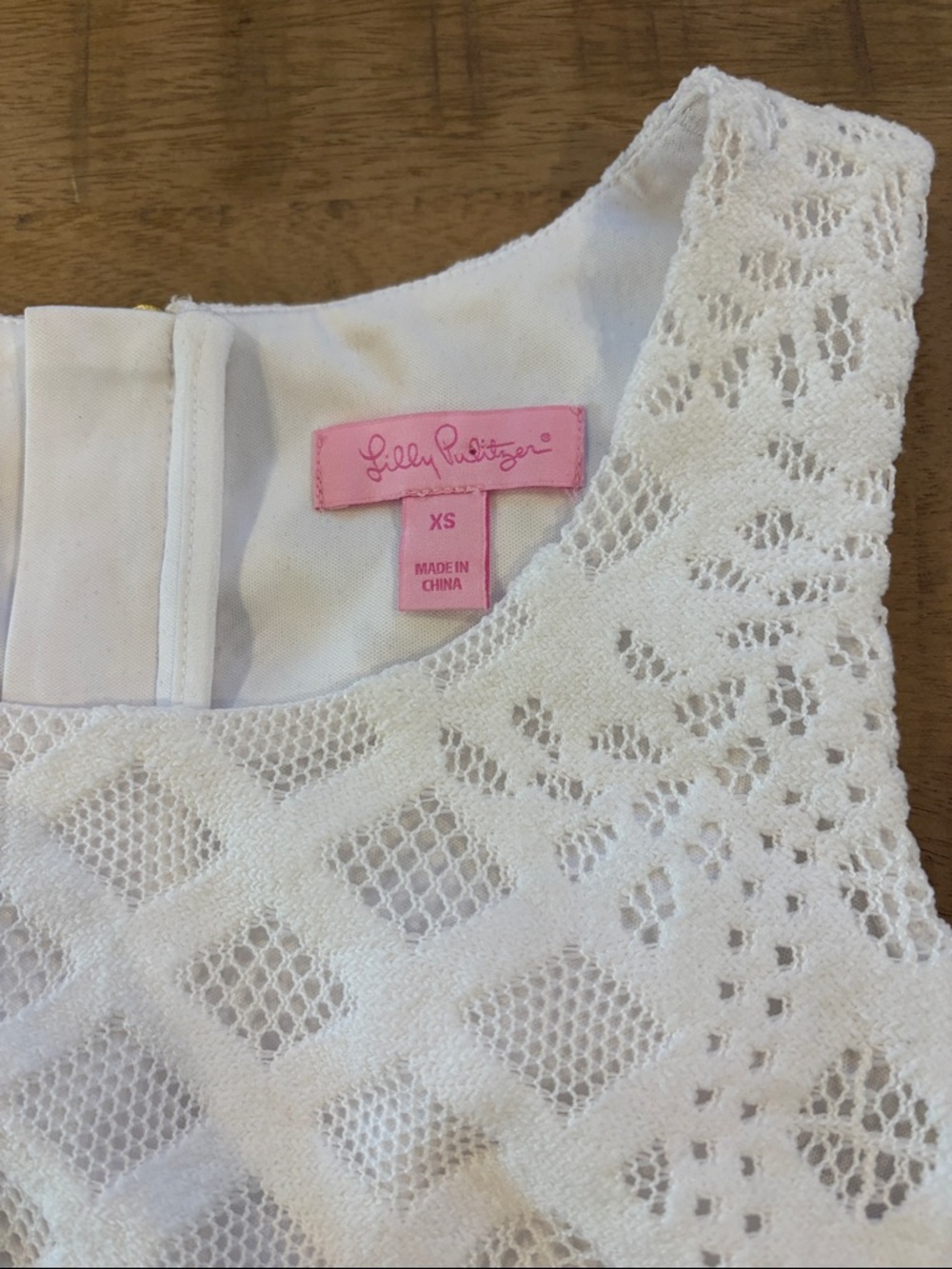 Lilly Pulitzer White Marquette Shift Dress XS Tassel Trim Summer Graduation - Picture 7 of 12
